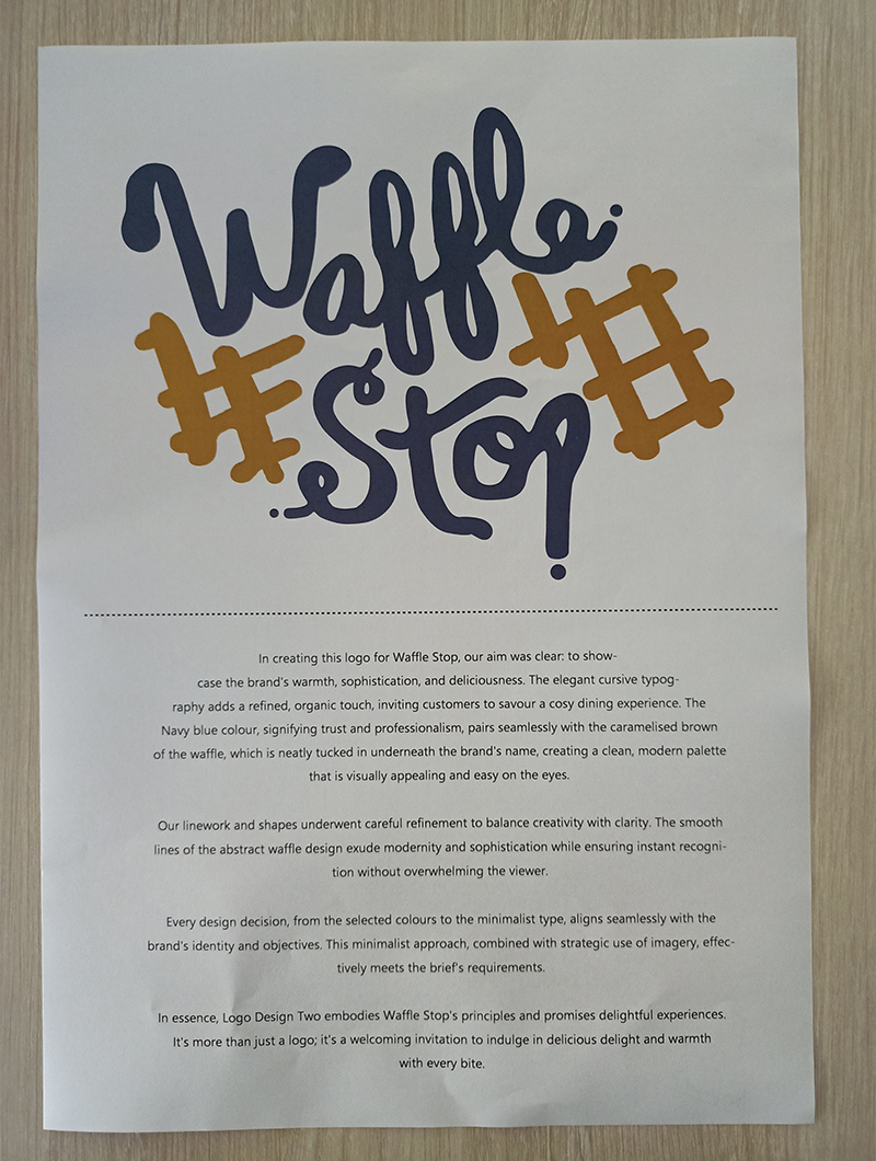 Student example 1 resolved branding design solution with rationale