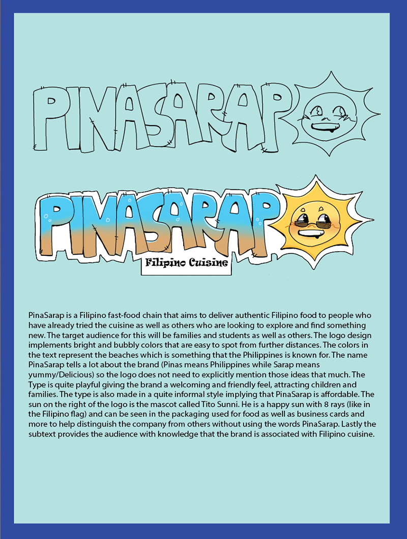 Student example 2 resolved branding design solution with rationale