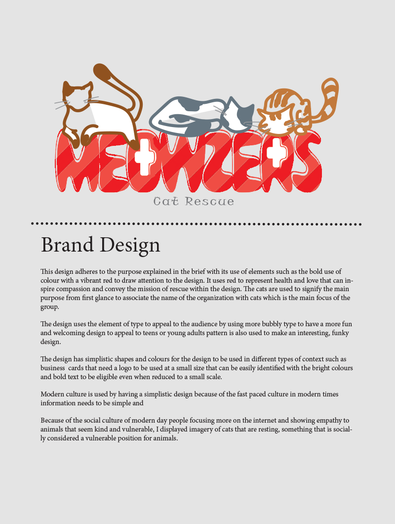 Student example 3 resolved branding design solution with rationale